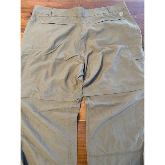 Rail Riders Men’s Convertible Ripstop Nylon Pants Olive 42” Waist 29” Inseam - Picture 10 of 11